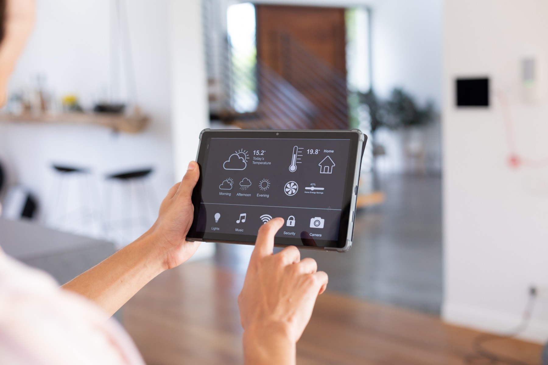 FoxSecur mobile app controlling a connected smart home